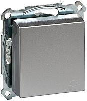 Розетка с заземлением без рамки Schneider Electric Merten System M 1-м. крышка алюминий   картинка